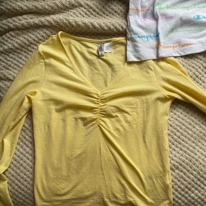 Yellow cropped long sleeve